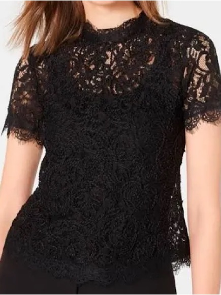 Anne Klein Elegant Black Lace Women's Top
